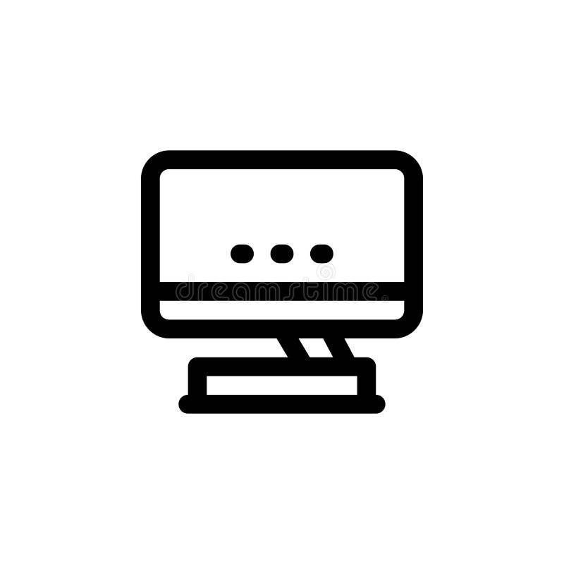 Pc desktop vector icon. computer component icon outline style. perfect use for logo, presentation, website, and more. simple stock illustration