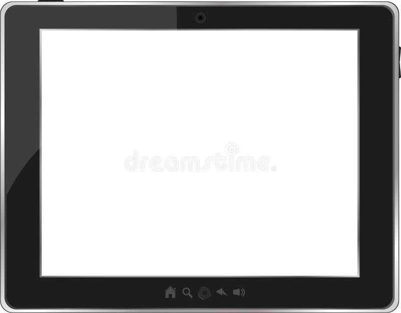 PC genérico preto da tabuleta no fundo branco ilustração do vetor PC genérico preto da tabuleta no fundo branco ilustração do vetor