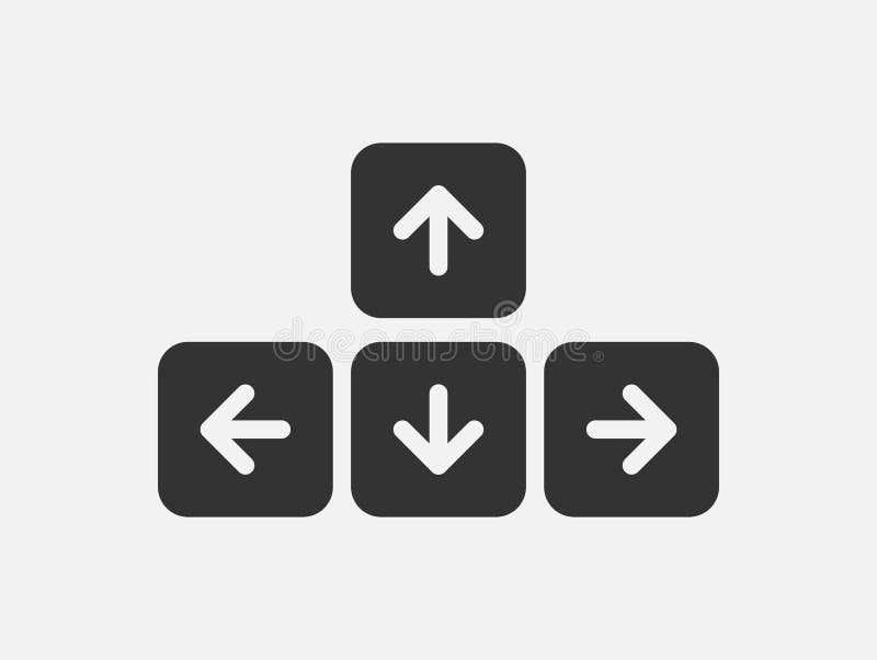 PC keyboard arrow keys black vector icon stock illustration