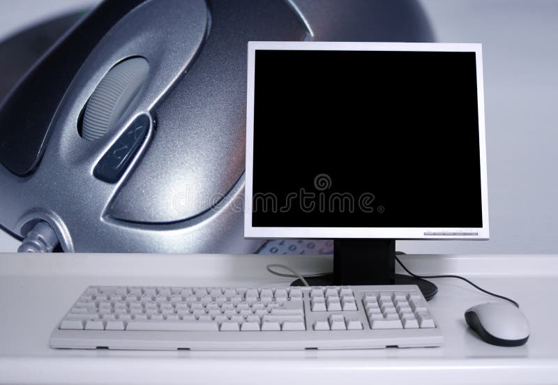 PC with mouse stock image