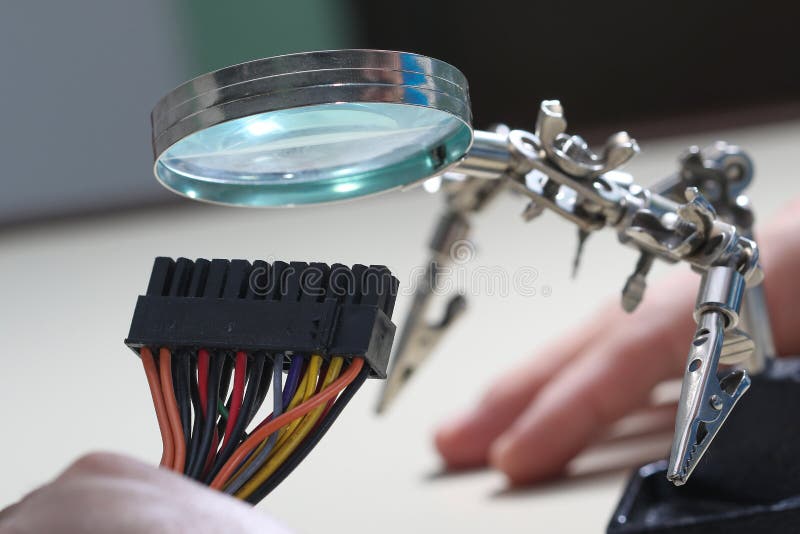 Pc power connector check stock image. Image of plug, line 91844219