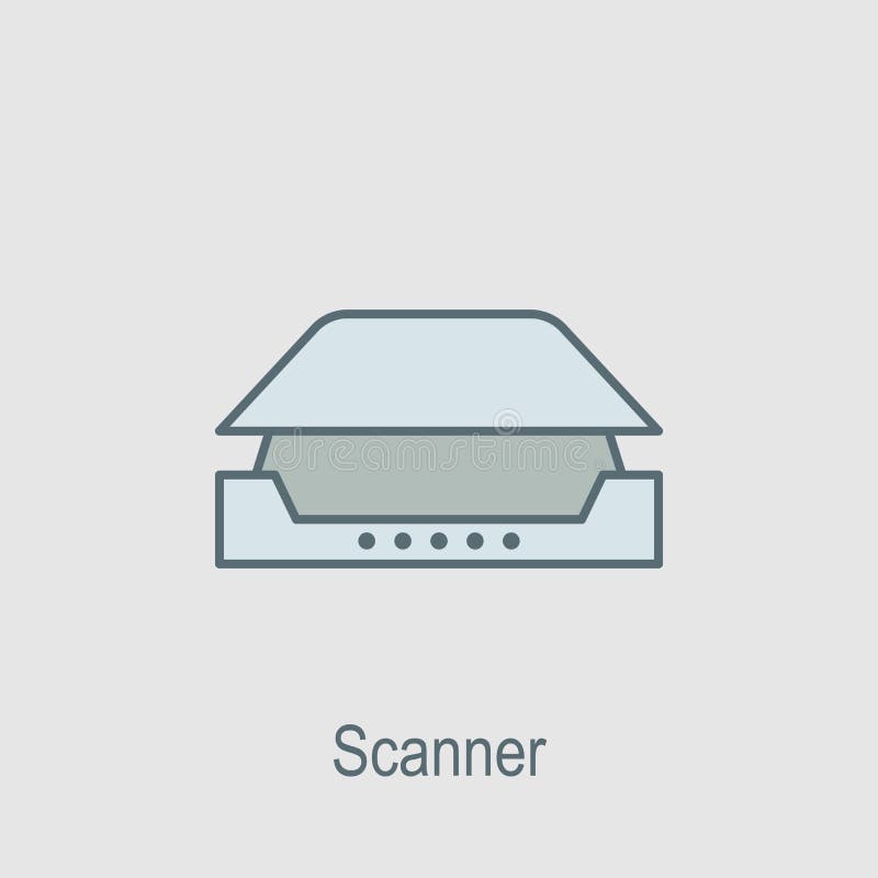 PC Scanner Icon. Element of Computer Parts with Name Icon for Mobile