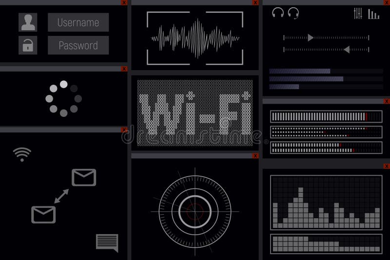 PC software with wi-fi. royalty free illustration