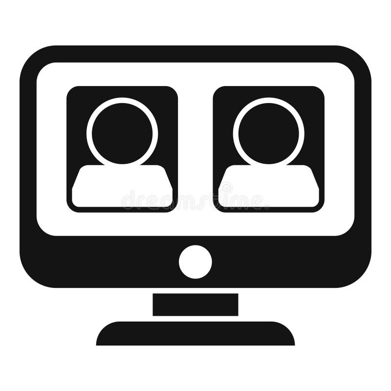 Pc teamwork icon simple vector. Service team vector illustration