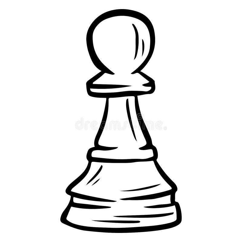 ilustração de tabuleiro de xadrez xadrez com peças em preto e branco para  hobby ou torneio para banner da web em ilustração de modelos desenhados à  mão de desenho animado 17283030 Vetor