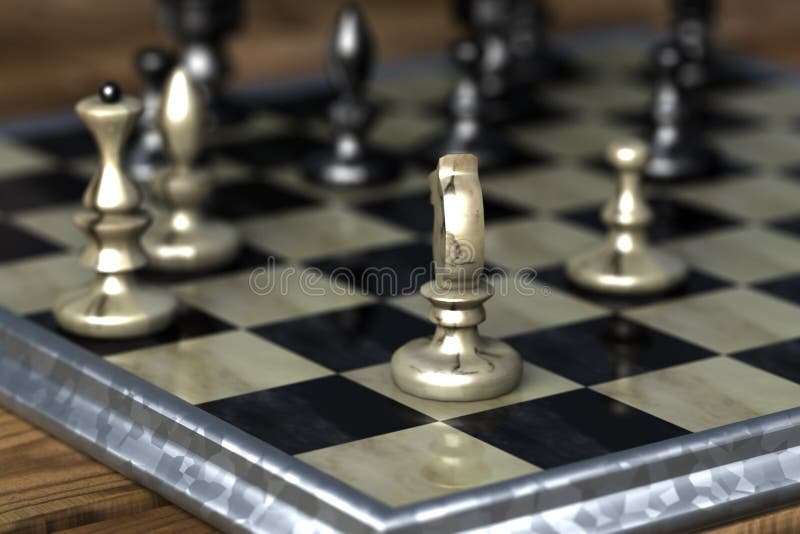 3d Renderiza a Batalha Do Jogo De Xadrez Um Ataque Agressivo Da Peça De  Xadrez Do Rei Branco. Conceito De Checkmate De Estratégia Ilustração Stock  - Ilustração de descoberta, superado: 265271759