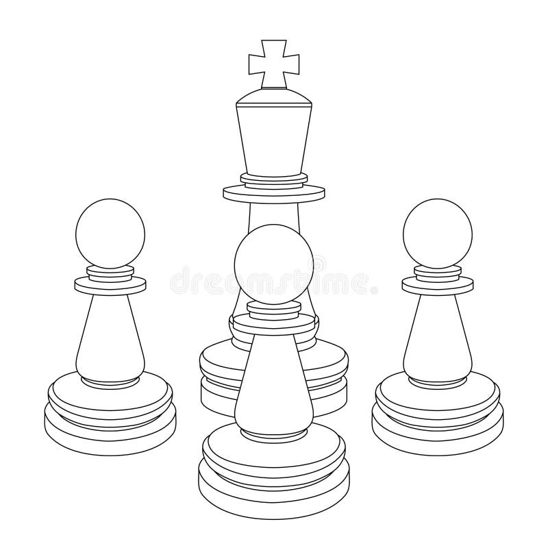 Peça de xadrez branca peão 3d no fundo branco jogo de xadrez peça de xadrez  3d rendervector