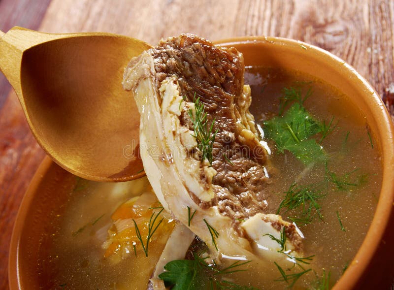 Pea soup with beef ribs stock image. Image of rustic 31679301