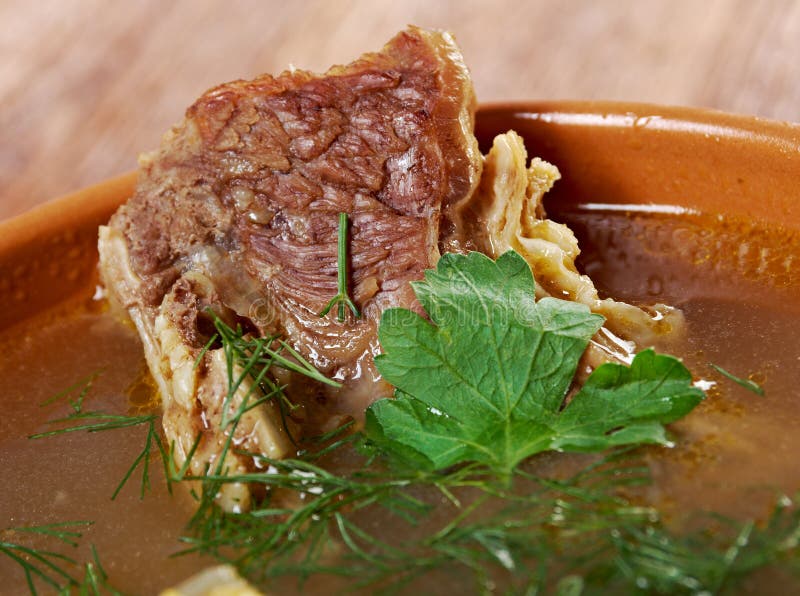 Pea soup with beef ribs stock photo. Image of farmhouse 31765546