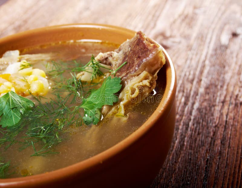 Pea soup with beef ribs stock image. Image of beef, kitchen 32261065