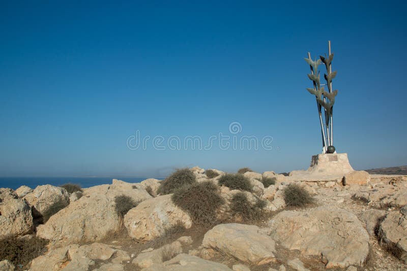 Peace Monument on Cape Greco, Cyprus Editorial Stock Photo Image of
