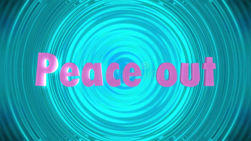 Peace out sixties hippy style blue Psychedelic background royalty free illustration