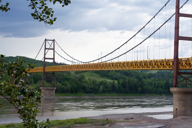 Peace River Bridge Dunvegan Alberta Canada Stock Image Image of river