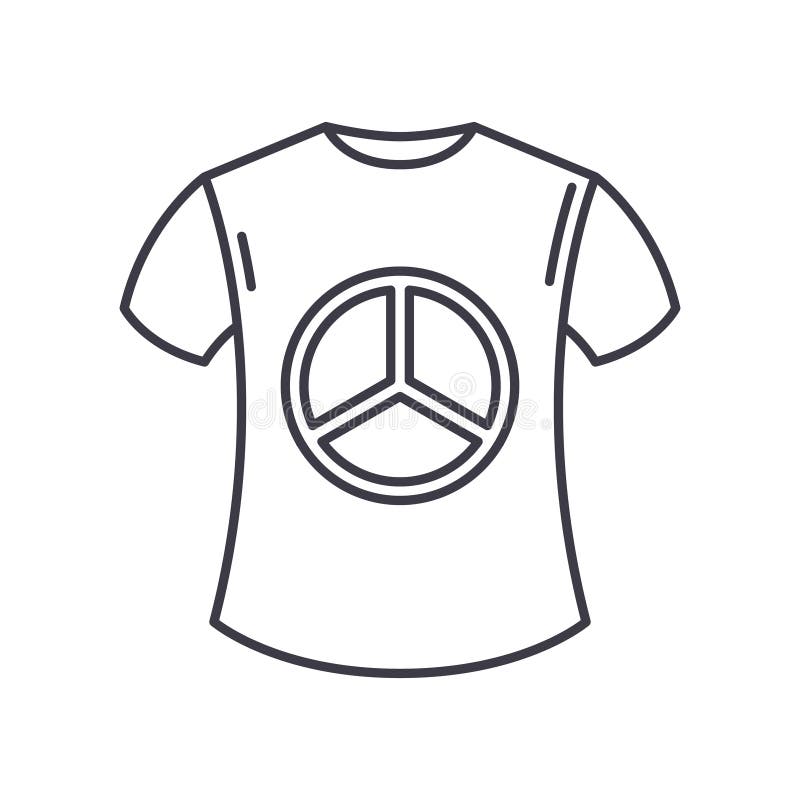 Peace Shirt Icon, Linear Isolated Illustration, Thin Line Vector, Web ...