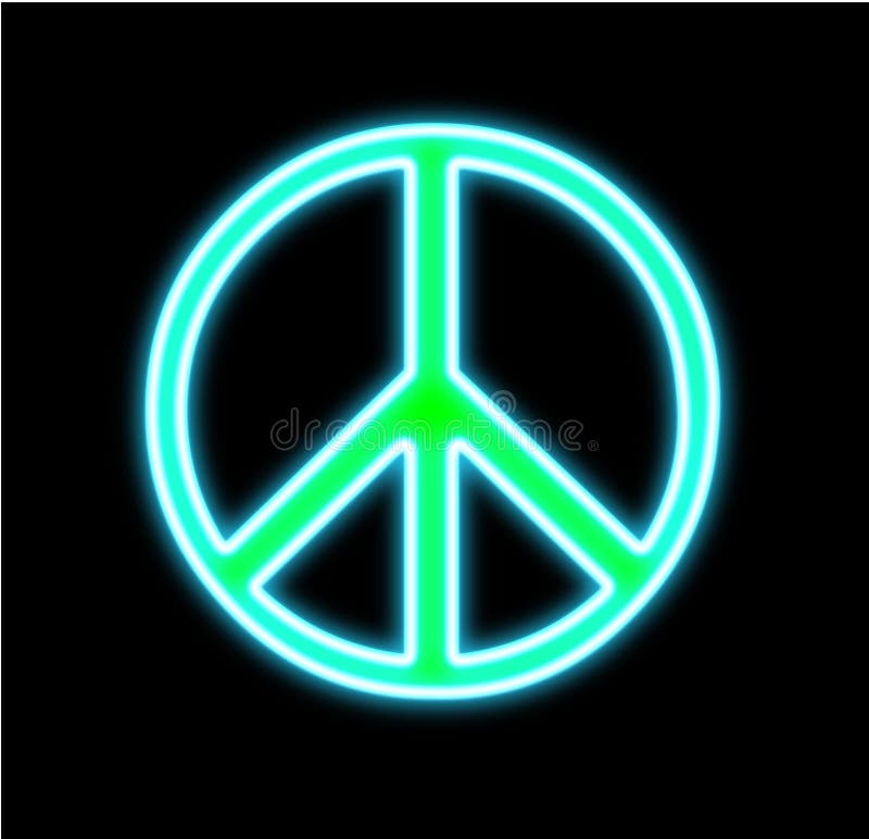 Peace and Love sign neon on Black vector illustration Peace and Love sign neon on Black vector illustration
