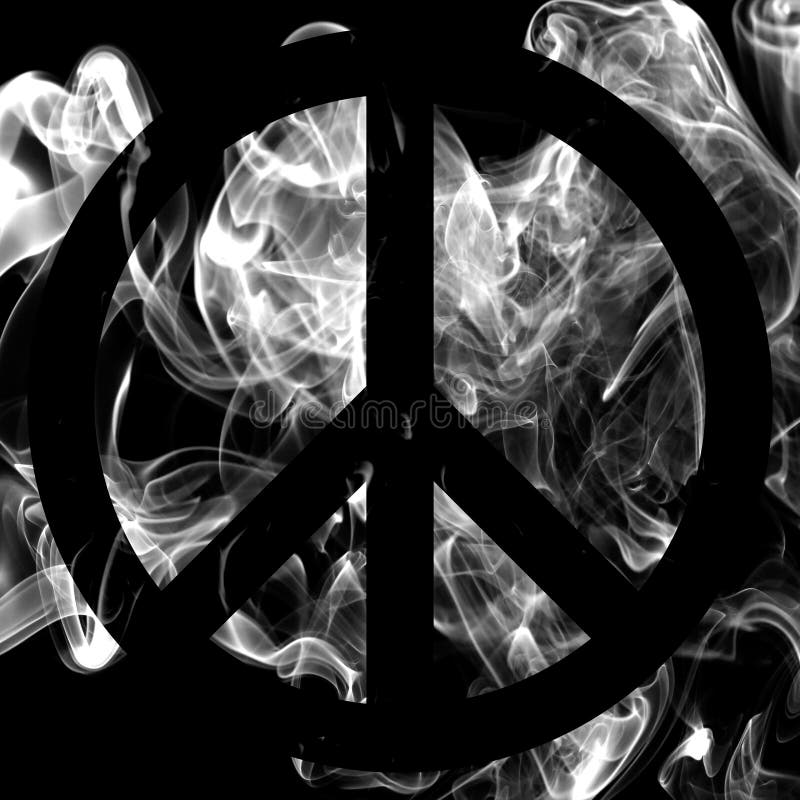 Peace Sign Smoke Flag on a Black Background Stock Image - Image of freedom,  pride: 119940207