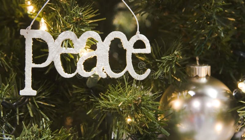 Peace and Silver Ball Ornament stock photography