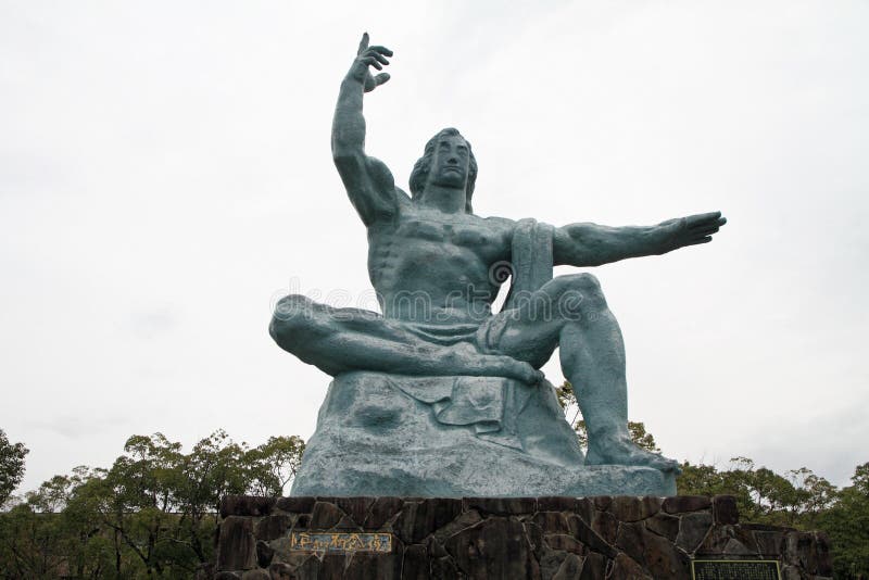 Peace Statue in Peace Park, Nagasaki Stock Image Image of atomic