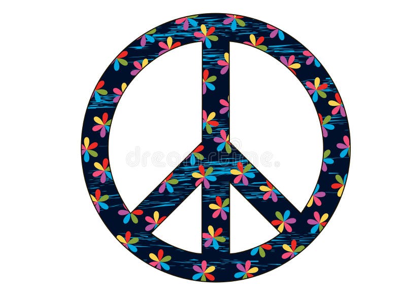 Peace Symbol with the Colors of the American Flag and Stars. Isolation on a  White Background. Elements Grunge Style Stock Vector - Illustration of  blue, grunge: 76808562