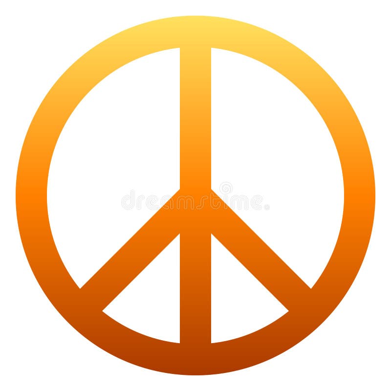 Peace Symbol Icon - Orange Simple Gradient, Isolated - Vector Stock ...