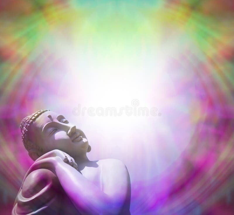 Peaceful Buddha basking in light - frame royalty free stock image Peaceful Buddha basking in light - frame royalty free stock image