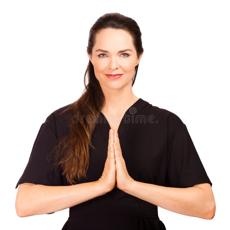 Peaceful female massage therapist royalty free stock photography