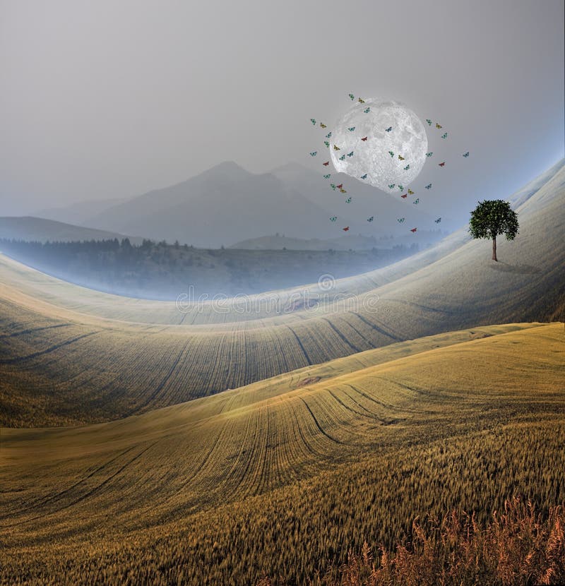 Peaceful Landscape with Mountain royalty free stock photo