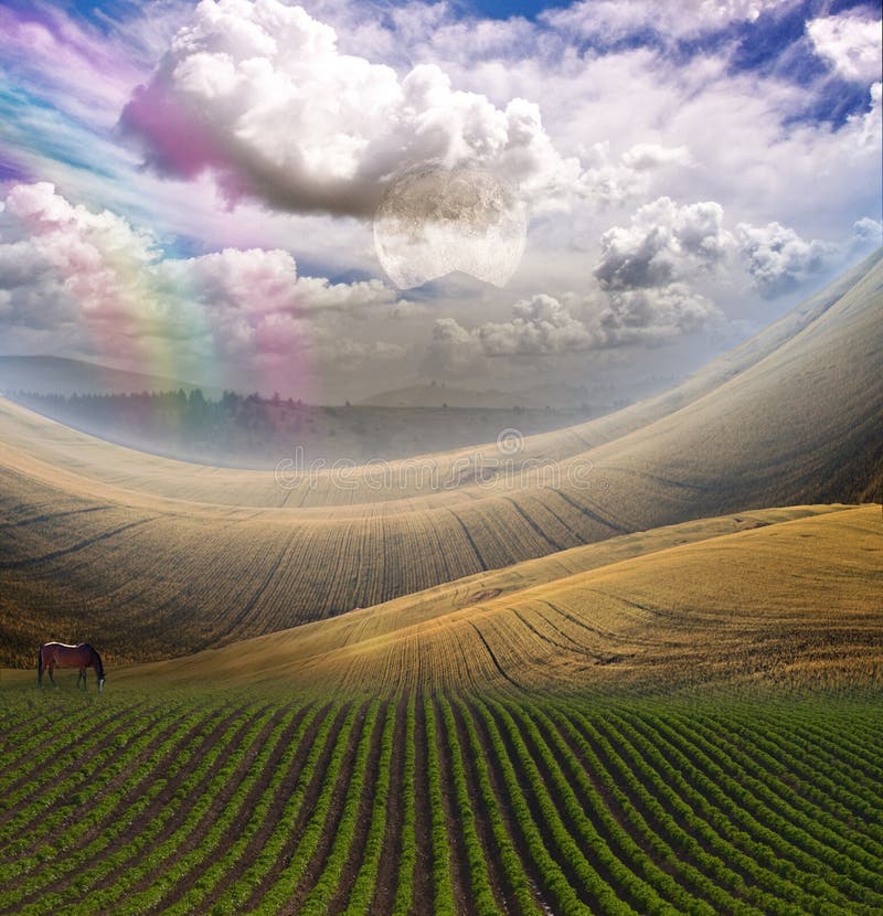 Peaceful Landscape with Mountain royalty free stock image