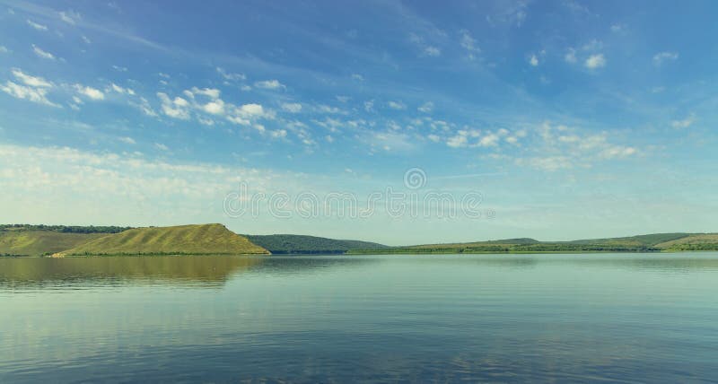 Peaceful Picturesque Landscape Wallpaper Scenic View of Calm Lake Water  Surface Foreground and Main Land Hills Horizon Background Stock Photo -  Image of poster, life: 180329866