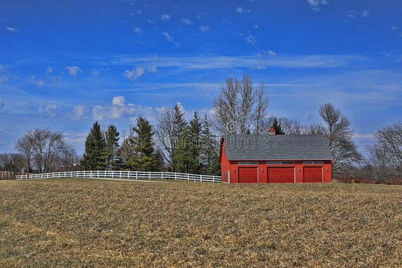 Old Red Barn In A Countryside Landscape Stock Photo - Image of country ...