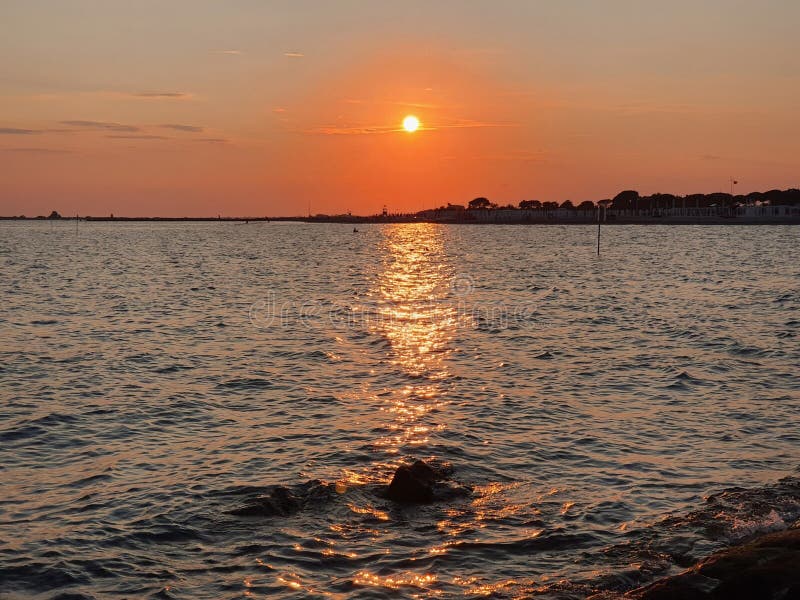 Peaceful sunset nature stock photography