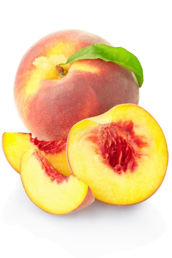 Peach. On white, clipping path included Peach. On white, clipping path included