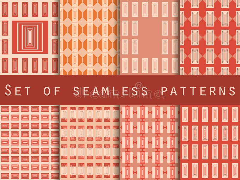 Peach Color Seamless Patterns. Geometric Patterns. Set. the Pattern for