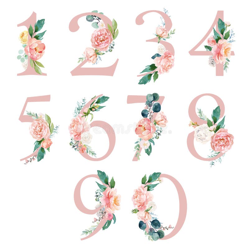 Peach Cream / Blush Floral Alphabet - Ampersand & with Flowers Bouquet ...