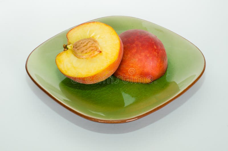 Peach Cut in Half stock image. Image of fruit, healthy 32374773