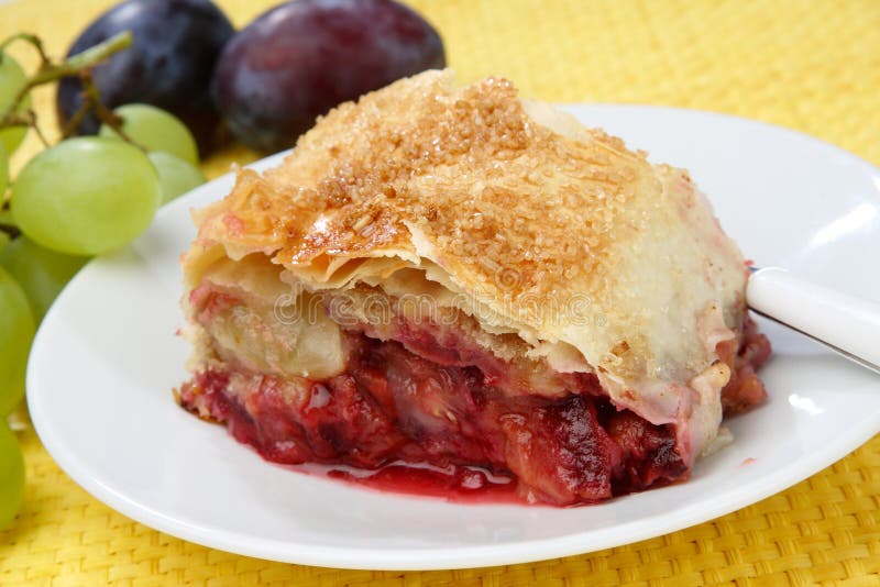 Peach fruit pie stock photo. Image of plate, cake, food 7083552