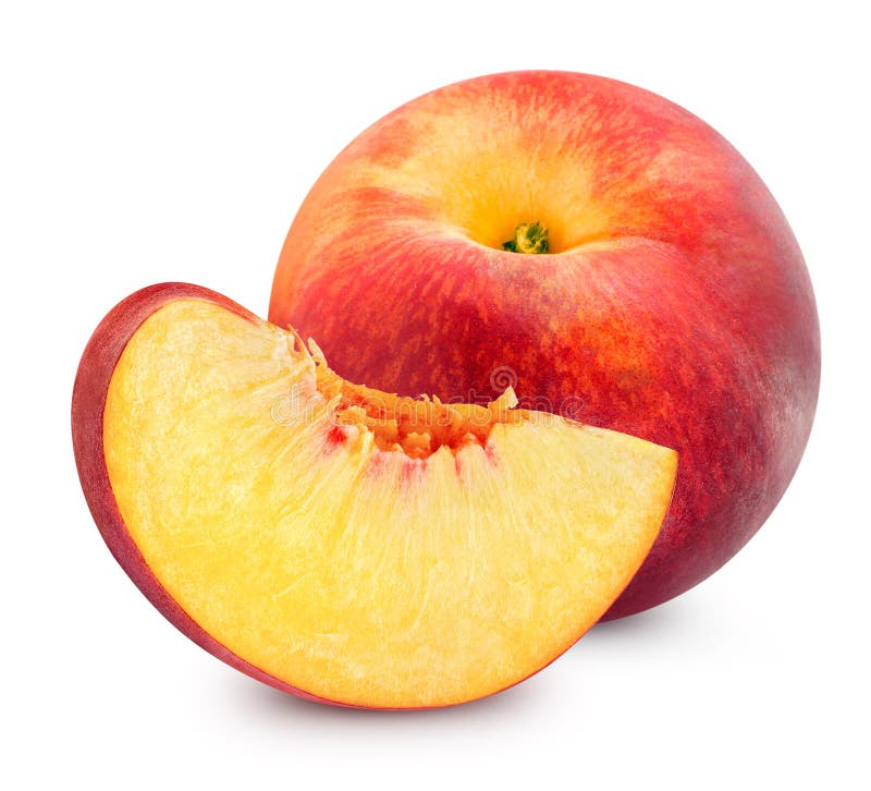 Peach fruit slice stock photo. Image of object, isolated 108271128