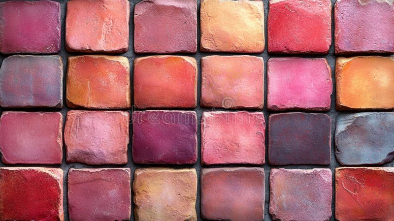 Peach Fuzz Color Square Brick Tiles Wall Texture Seamless Pattern Background royalty free illustration
