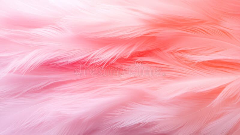 Peach Fuzz Colored Feathers and Fluffy Fur Abstract Texture Background Banner stock illustration