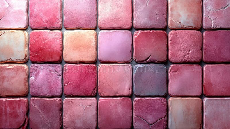 Peach Fuzz Colored Square Brick Tiles Wall Texture Seamless Pattern Background royalty free illustration