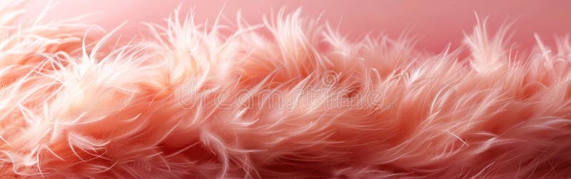 Peach Fuzz Feathers: Fluffy Abstract Texture Background Banner stock illustration
