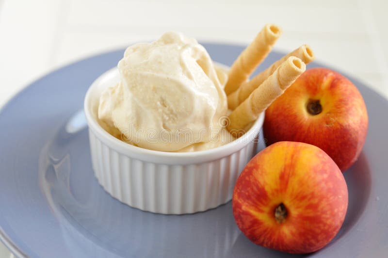 Home made peach ice cream