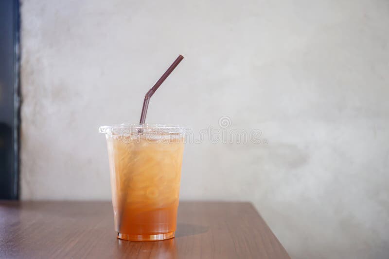 Plastic Glass Of Peach Ice Tea Isolated On White Background Stock Photo,  Picture and Royalty Free Image. Image 30501888.