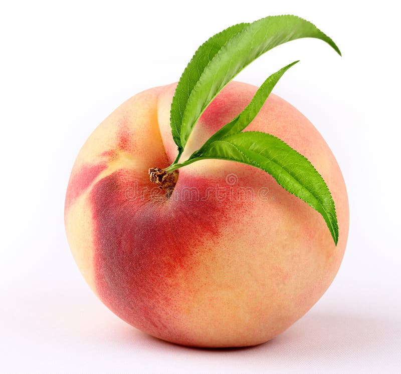 Peach with leaf