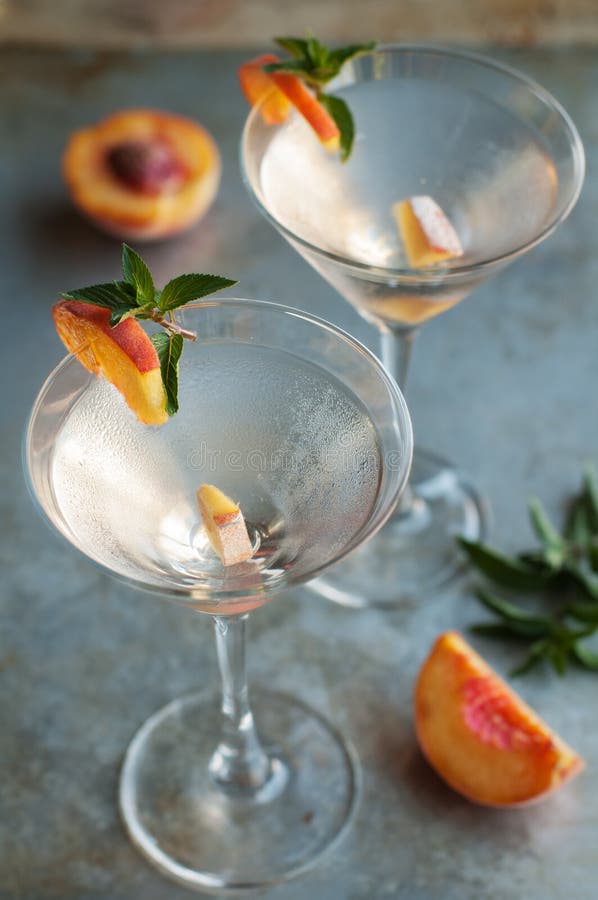 Peach Martinis stock image. Image of fuzz, edible, ingredient 44031557