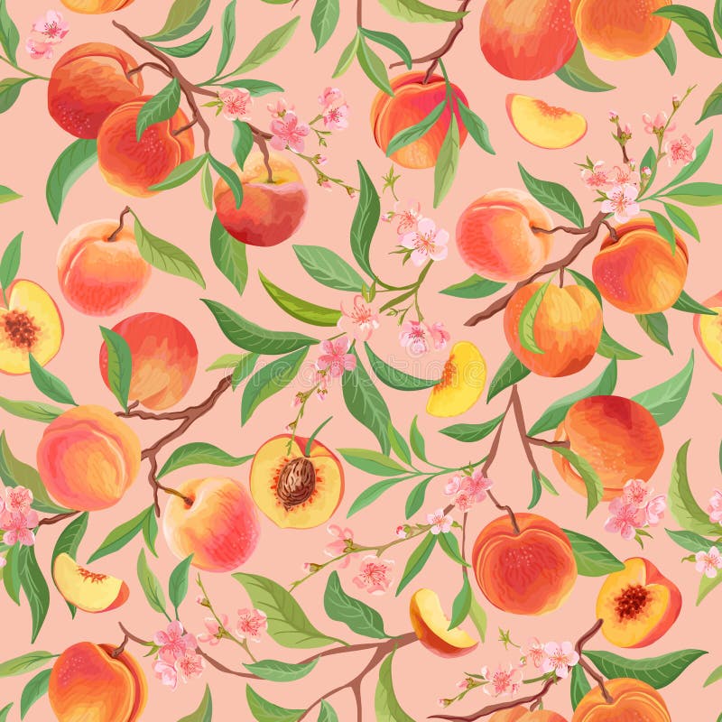 Peach Pattern Stock Illustrations – 38,937 Peach Pattern Stock