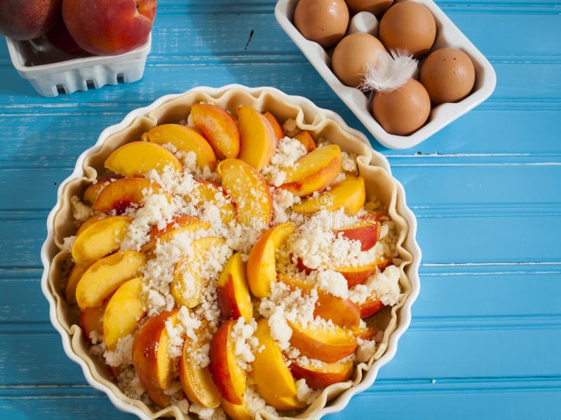 Peach Pie stock photo. Image of indoors, healthy, sweet 25972158