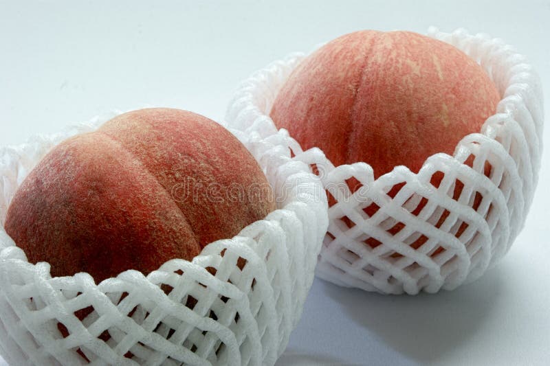 Two japanese peach stock image. Image of ingredient, fruits 49244117