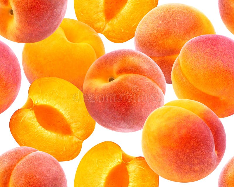 Peach seamless pattern. Ripe peaches isolated on white background royalty free stock photo Peach seamless pattern. Ripe peaches isolated on white background royalty free stock photo