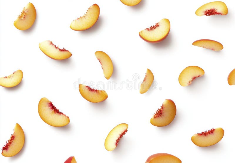 Peach Slice su sfondo bianco Ripresa illustrazione di stock